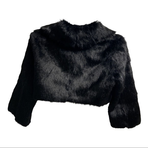 Bebe Rabbit Fur Cropped Coat Size XS - Picture 2 of 4